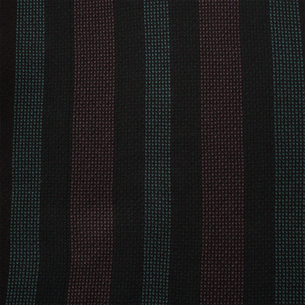 Striped Knitted Zip Up Polo (Green/Multi) - Image 3