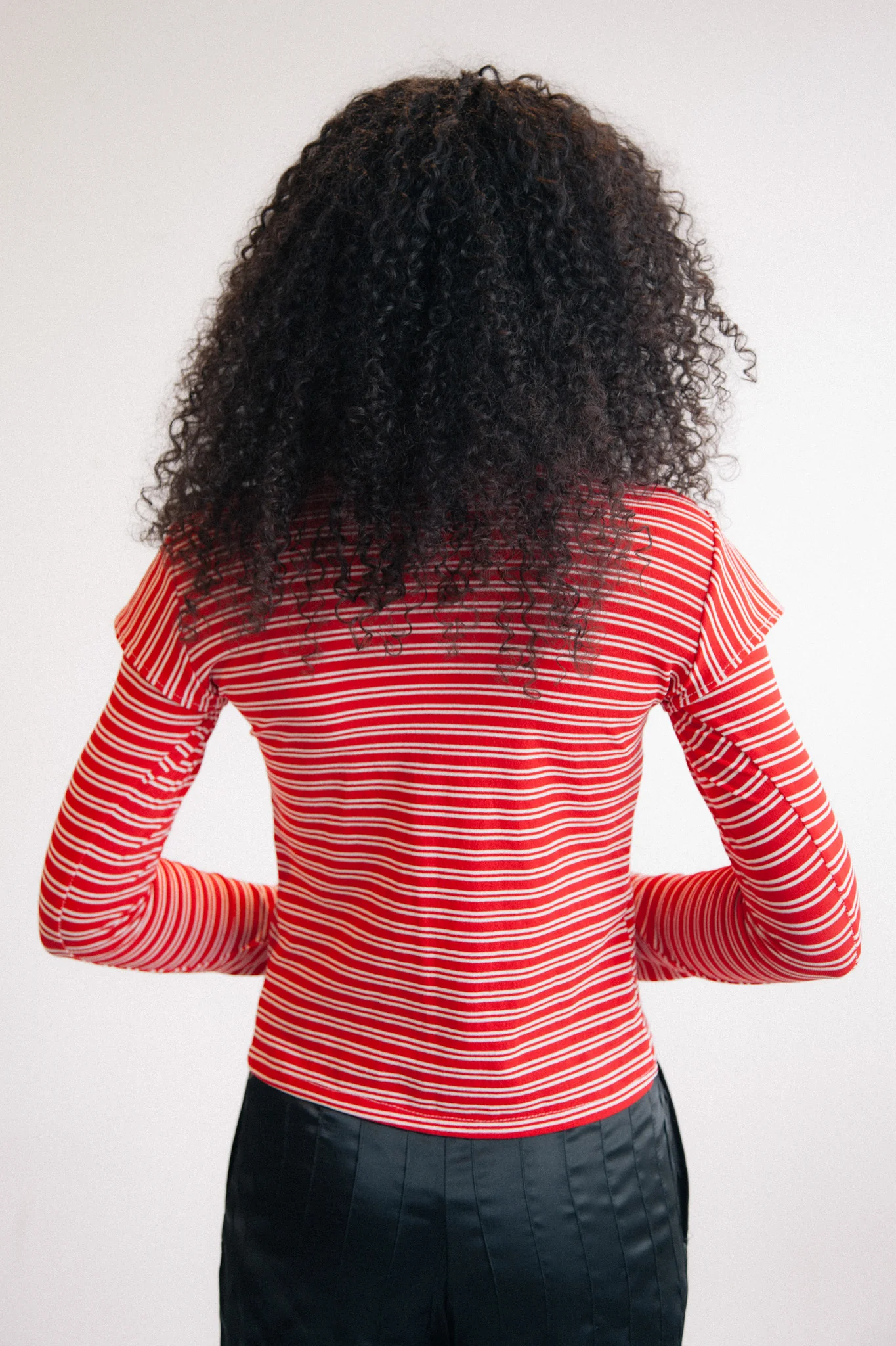 Striped Double LS Tee (Red) - Image 4