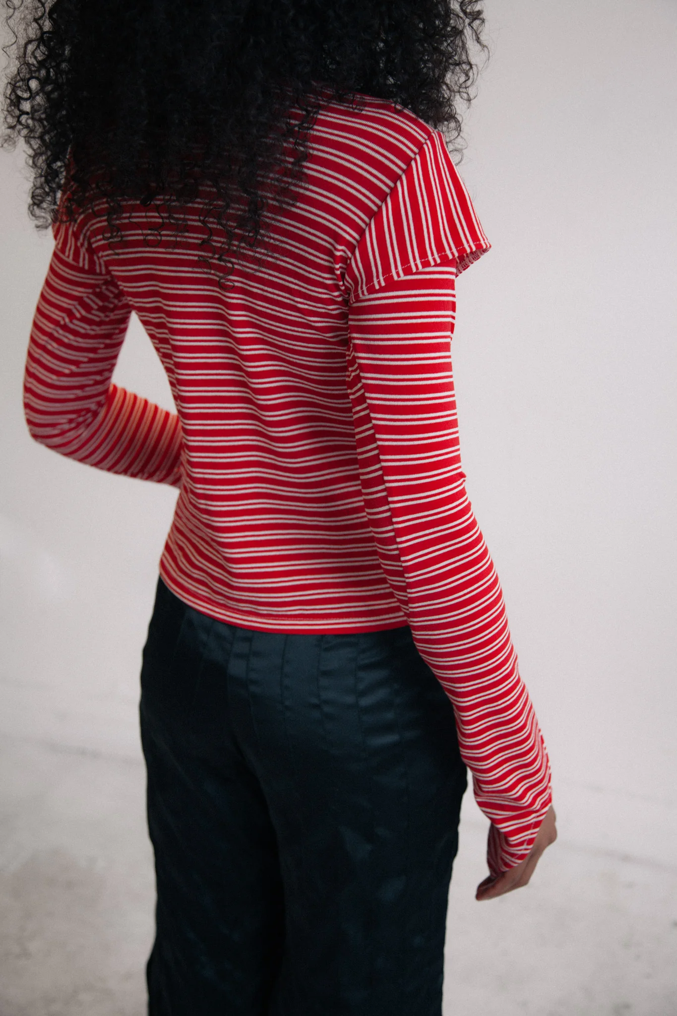 Striped Double LS Tee (Red) - Image 5