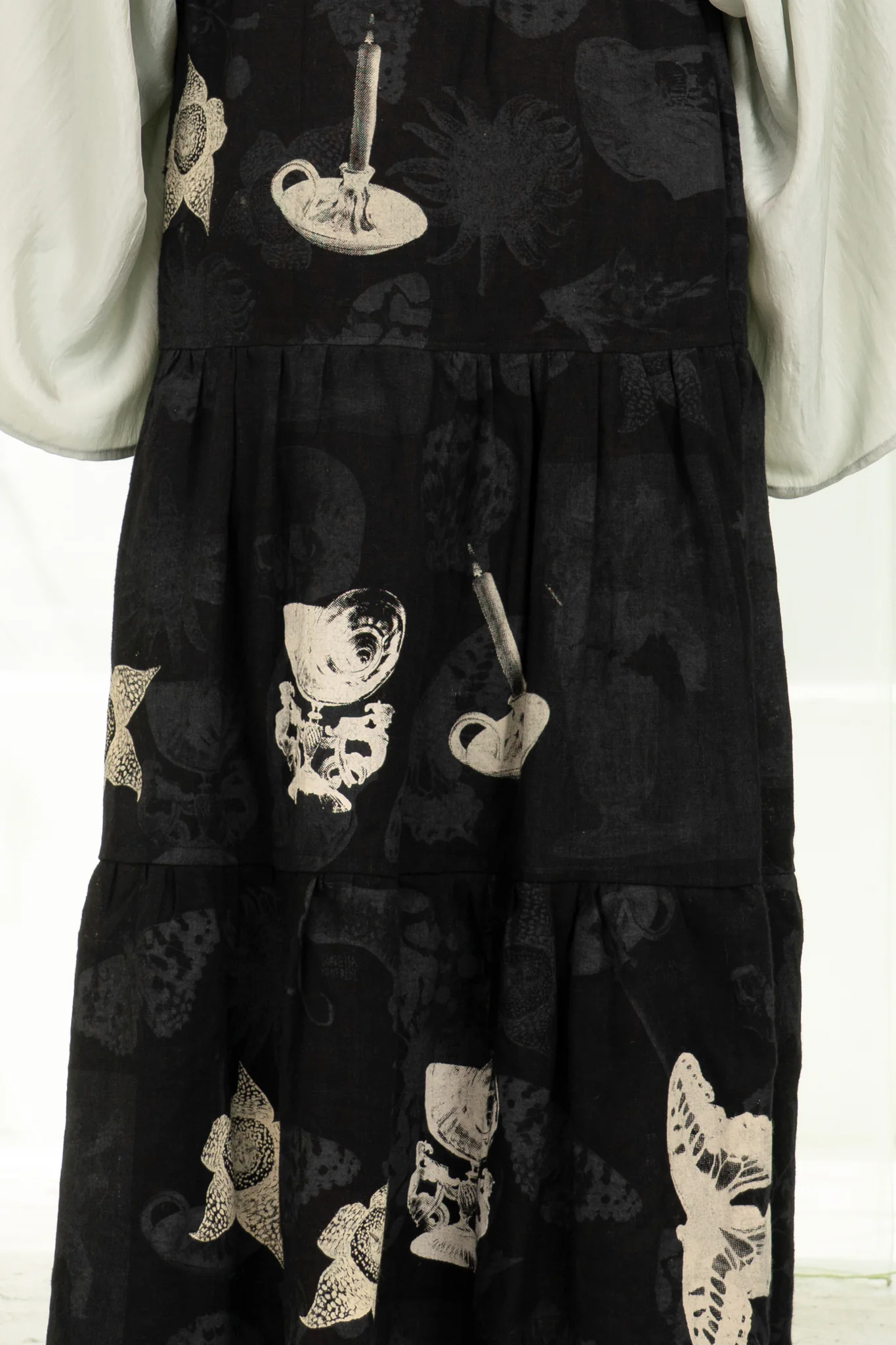 Double Printed Linen Skirt (Black) - Image 3