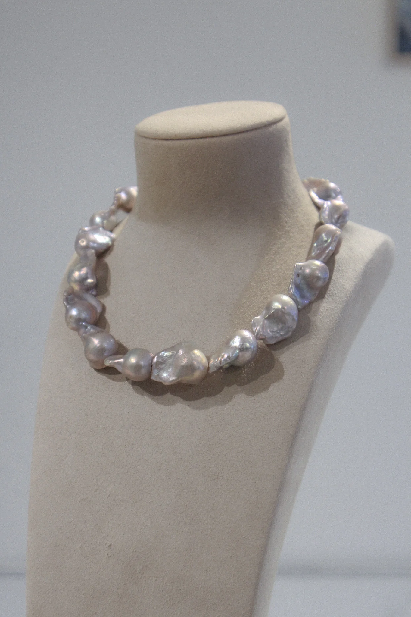 Dolphin Tears Necklace (Silver Baroque Pearls) - Image 4
