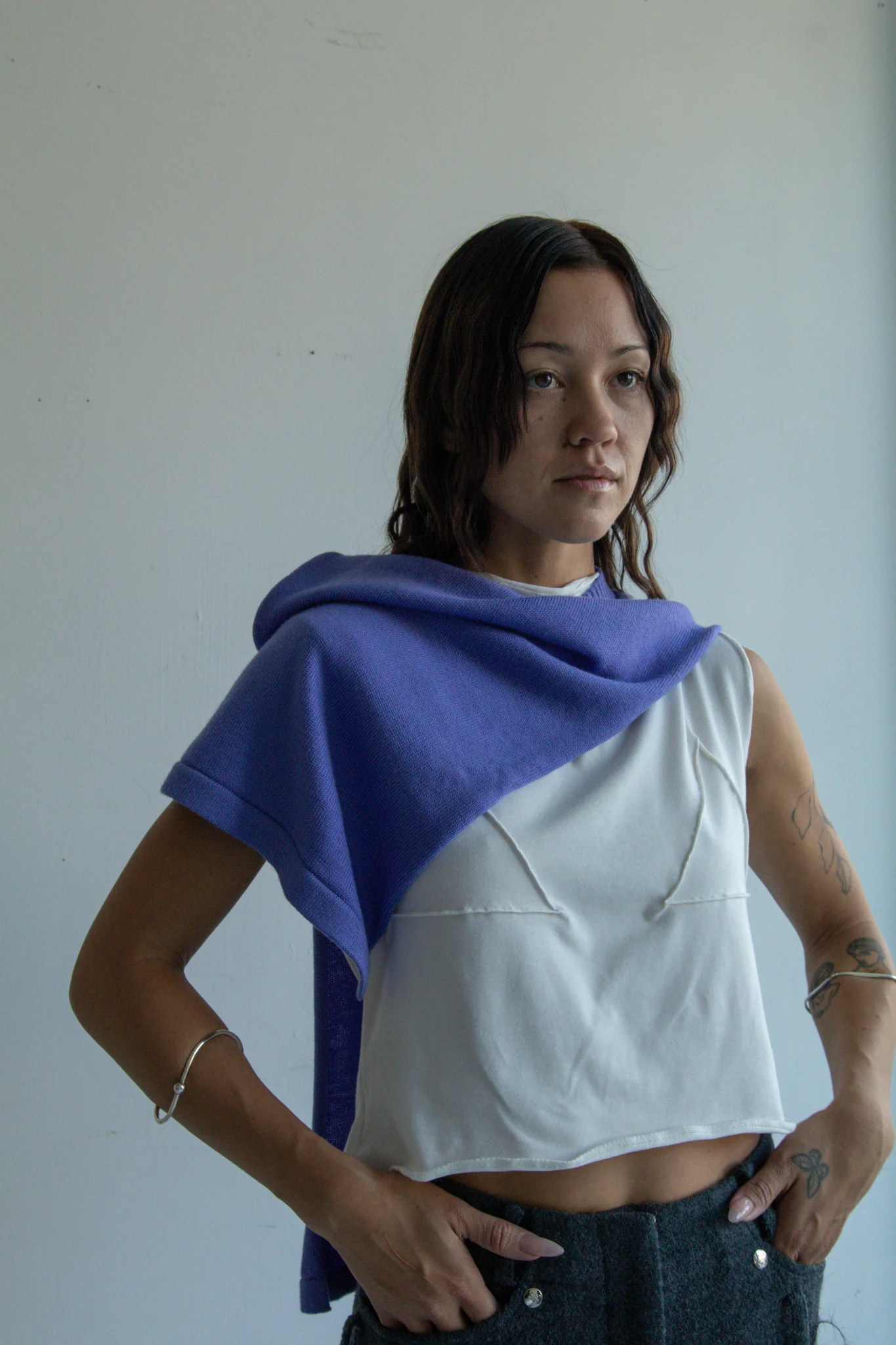 Merino Crew Neck Bib (Lilac) - Image 2