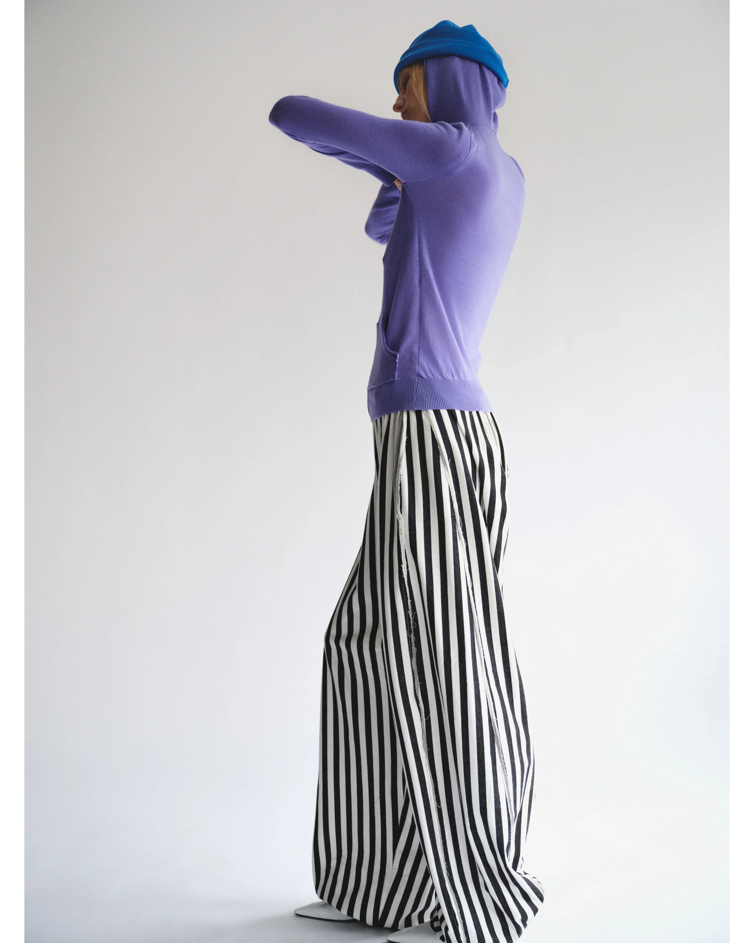 Striped Warm Up Trousers (Black/White) - Image 7